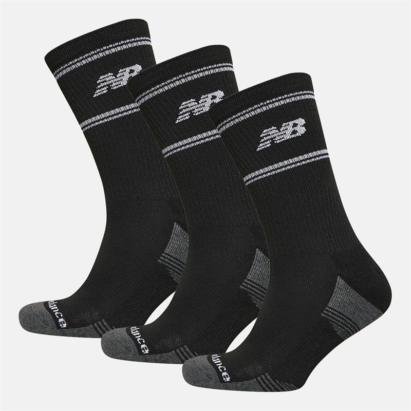 New Balance Socken mit Streifen Logo, 3er Pack, Schwarz / Weiss