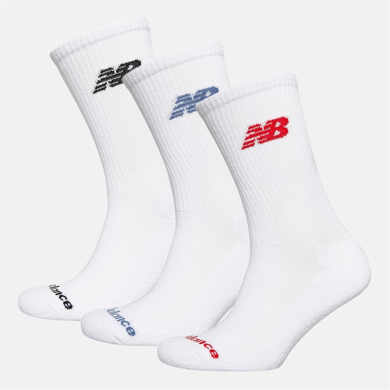 New Balance Flying Logo 3er-Pack Crew Socken Weiss / True Red / Dream State