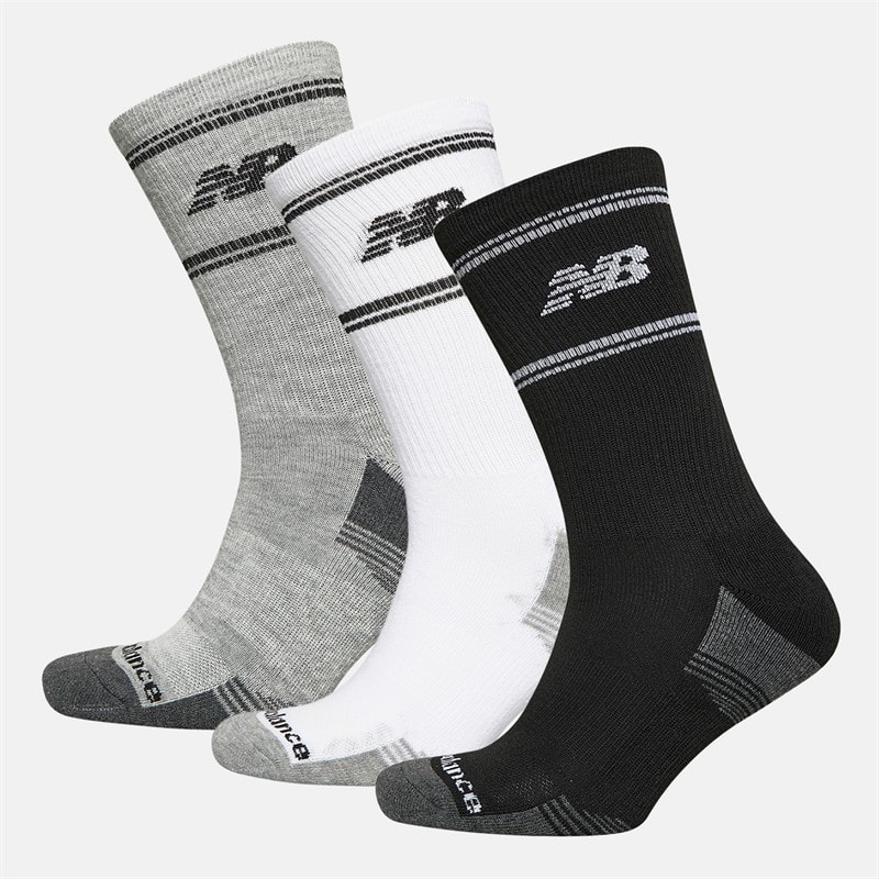 New Balance Socken mit Streifen Logo 3er-Pack Weiß / Schwarz / Grau