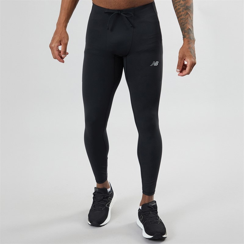 New Balance Heren NB Sleek Pocket Running Tight Leggings Schwarz - Afbeelding 1