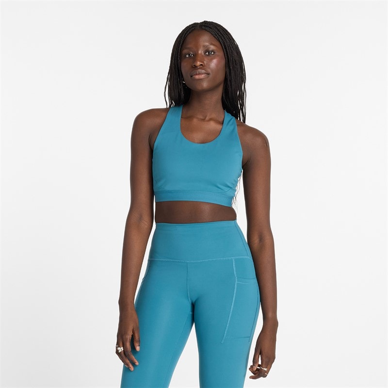 New Balance Dames Strakke NBDry Medium Ondersteuning Zak Sport BH Terrarium