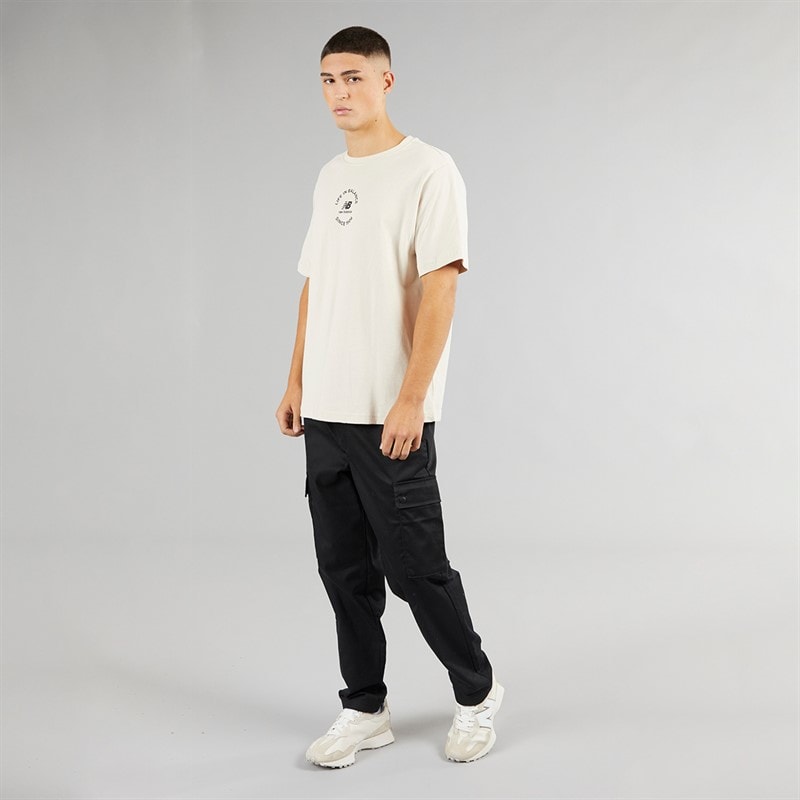 New Balance Heren Leven In Balans Oversized T-Shirt Moonbeam - Afbeelding 3