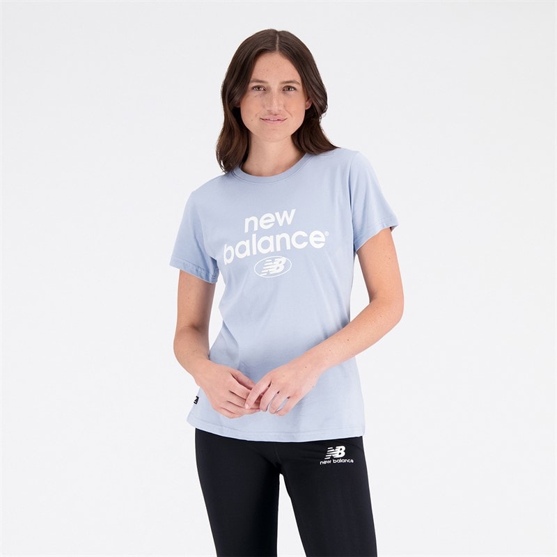 New Balance T-shirt Logo Essentials Femme Gris Arctique Clair - Image 1
