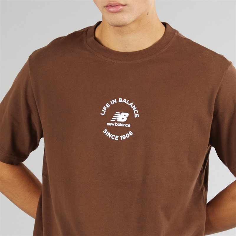 New Balance Heren Leven In Balans Oversized T-shirt Dennappel - Afbeelding 3