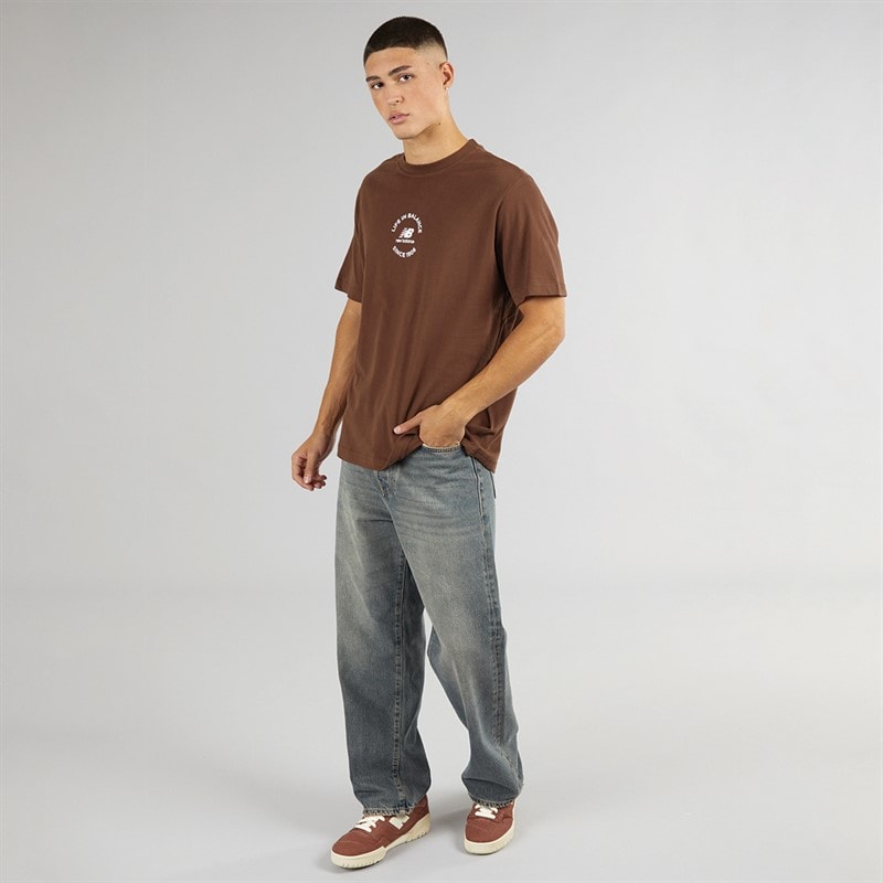 New Balance Heren Leven In Balans Oversized T-shirt Dennappel - Afbeelding 4