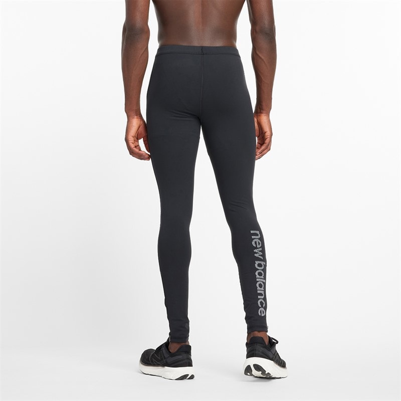 New Balance Heren Gestroomlijnde NB Dry Reflecterende Hardloop Tight Legging Zwart - Afbeelding 2