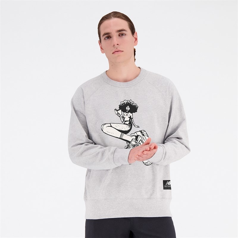 New Balance Heren Athletics Engy Saint Ange Cool Meisjes  Sweatshirt Athletic Grijs - Afbeelding 1
