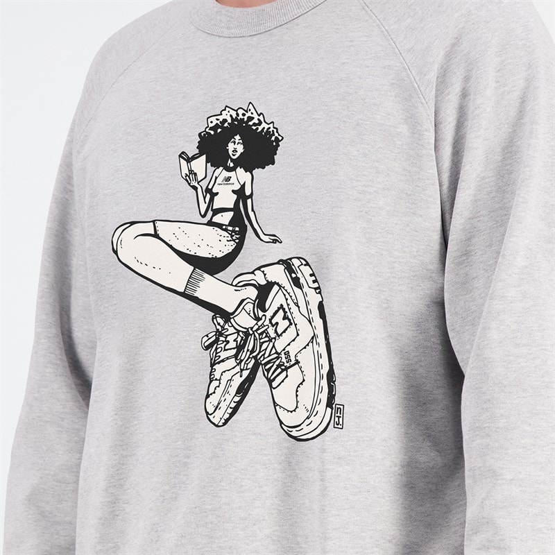 New Balance Heren Athletics Engy Saint Ange Cool Meisjes  Sweatshirt Athletic Grijs - Afbeelding 3
