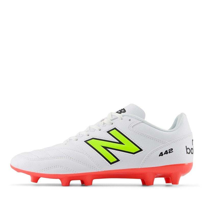 New Balance Heren 442 Academy V2 Stevige Ondergrond Voetbalschoenen Wit - Afbeelding 1
