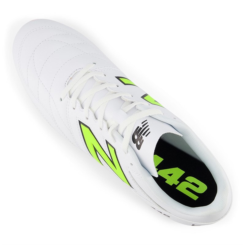 New Balance Heren 442 Academy V2 Stevige Ondergrond Voetbalschoenen Wit - Afbeelding 4