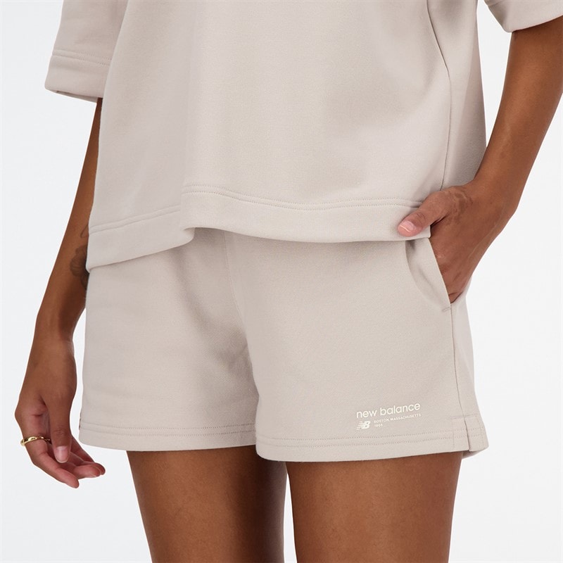 New Balance Shorts Molleton Femme Linear Heritage Moonrock - Image 3