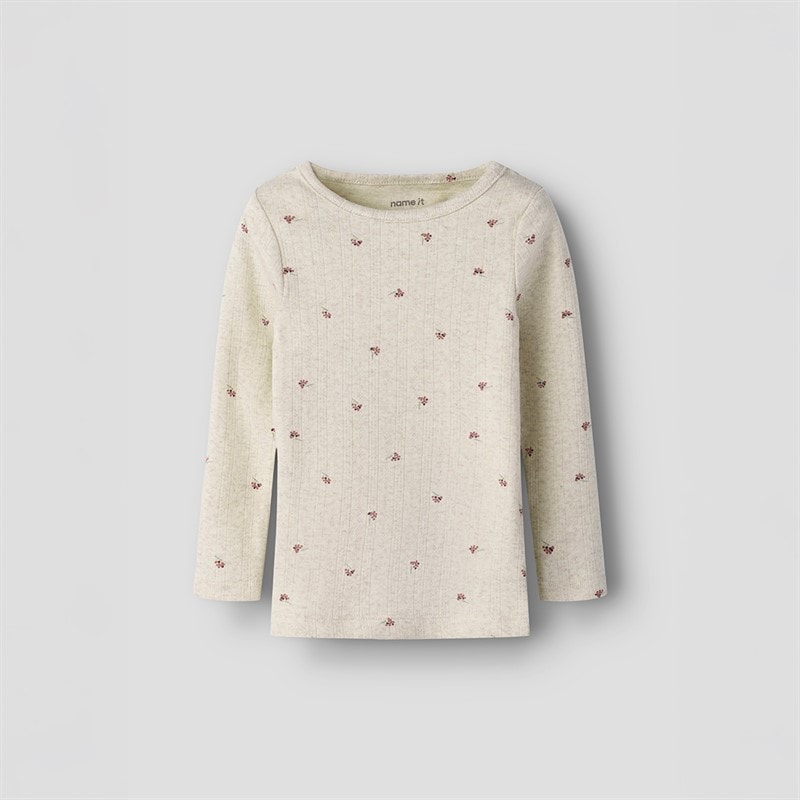 Name It Meisjes Bessen Lange Mouw T-shirt Peyote Melange