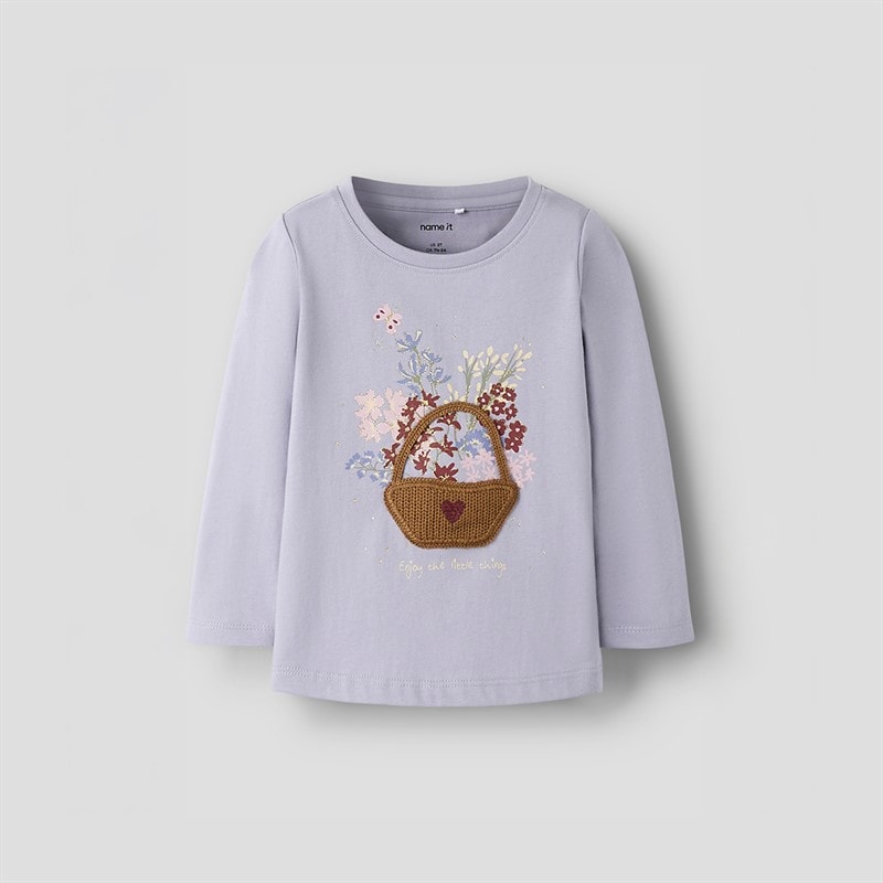Name It Meisjes Betua Lange Mouw Top Lavender Gray