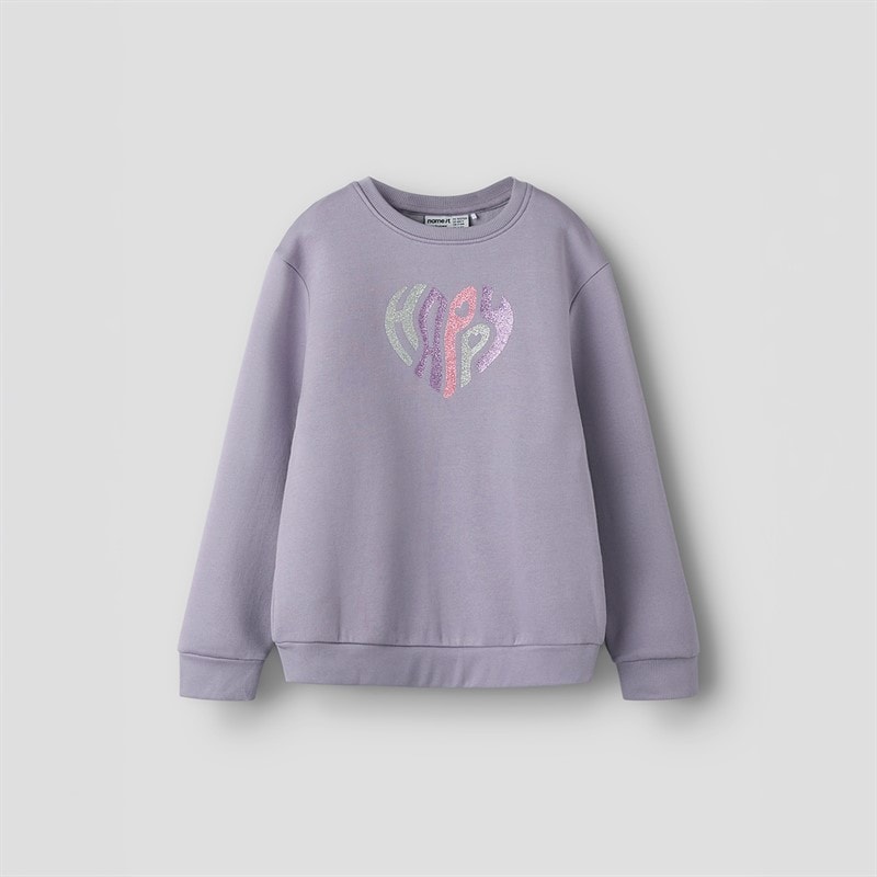 Name It Meisjes Selia Sweatshirt Lavender Gray - Afbeelding 1