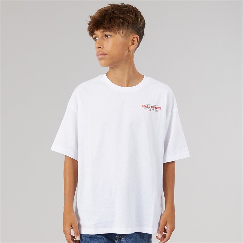 Name It Heinrick T-shirt dla chłopca kolor Bright White/Czerwony – zdjęcie  2