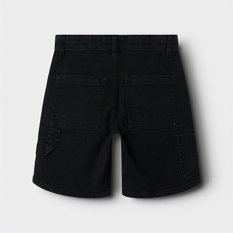 Name It Jongens Pryan Carpenter Denim Shorts Black Denim - Afbeelding 2