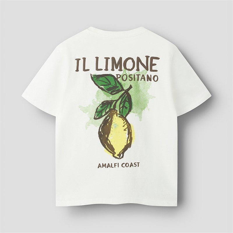 Name It Halman cytrynowy T-shirt dla chłopca kolor Cloud Dancer/Lemon – zdjęcie  2