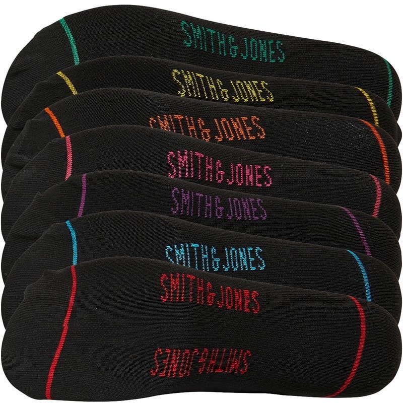 Smith And Jones Herren Kaldin Seven Pack Trainer Liner Sneakersocken Schwarz - Bild 2