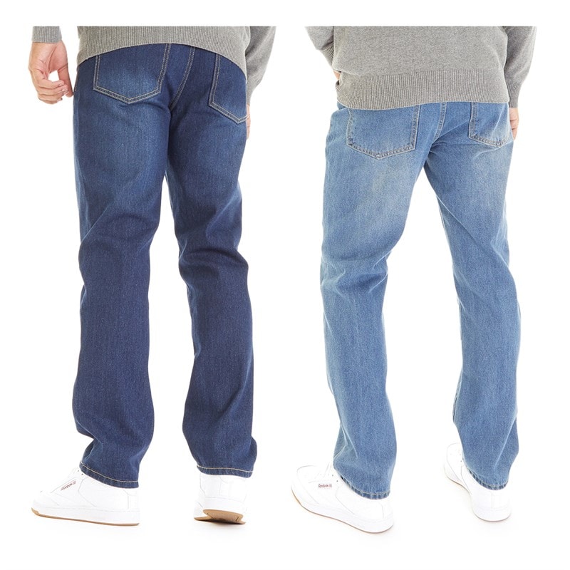 Smith And Jones Heren Sazzi Set van 2 Straight Fit Jeans Donkerwassing/Stonewash - Afbeelding 2