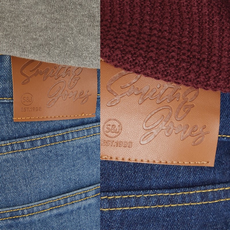 Smith And Jones Heren Sazzi Set van 2 Straight Fit Jeans Donkerwassing/Stonewash - Afbeelding 3