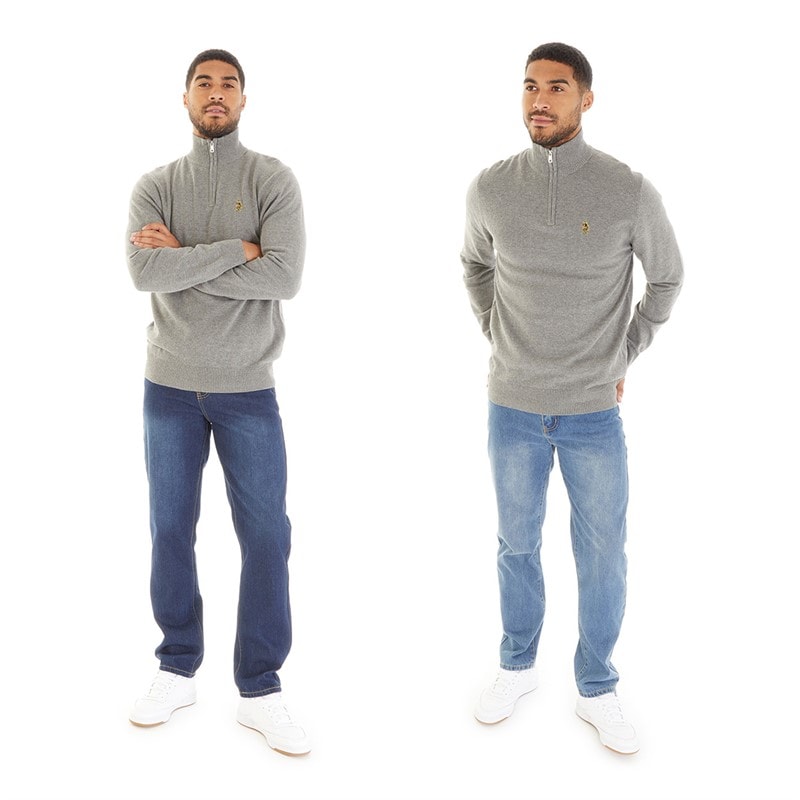 Smith And Jones Heren Sazzi Set van 2 Straight Fit Jeans Donkerwassing/Stonewash - Afbeelding 4