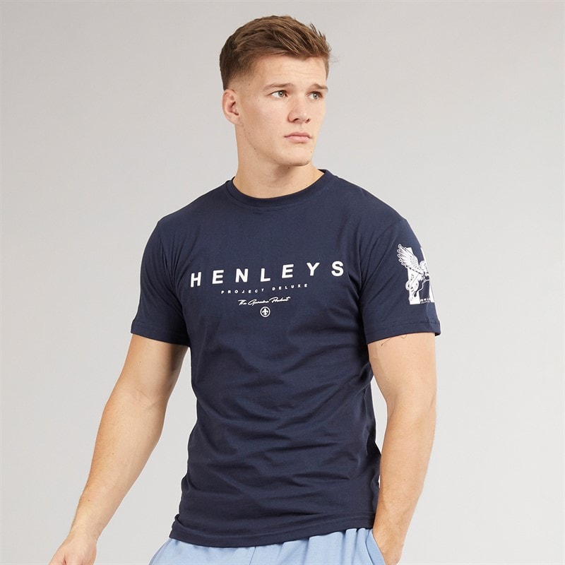 Henleys Heren Hentyme T-shirts Marine