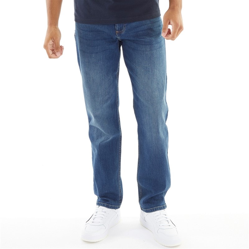 Henleys Herren Breeze Jeans mit geradem Bein Blau