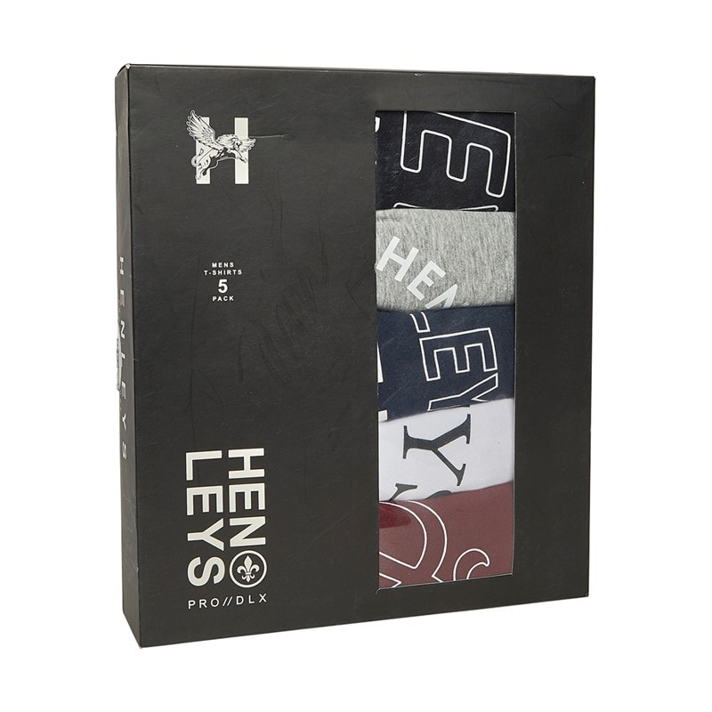 Henleys Herren Henley Varick Fünf-Pack T-Shirts Mehrfarbig - Bild 2