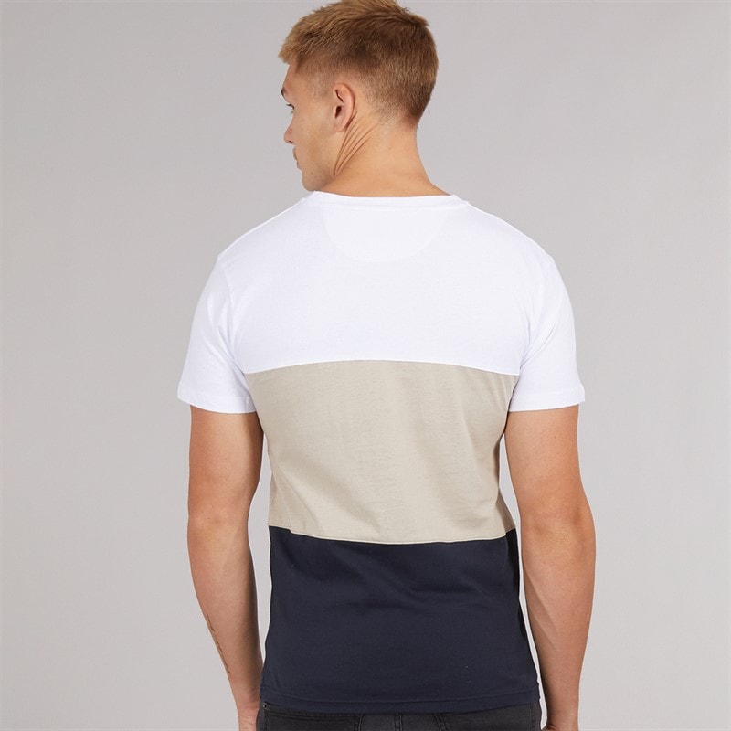 Henleys Heren Henpanel T Shirt Wit - Afbeelding 2