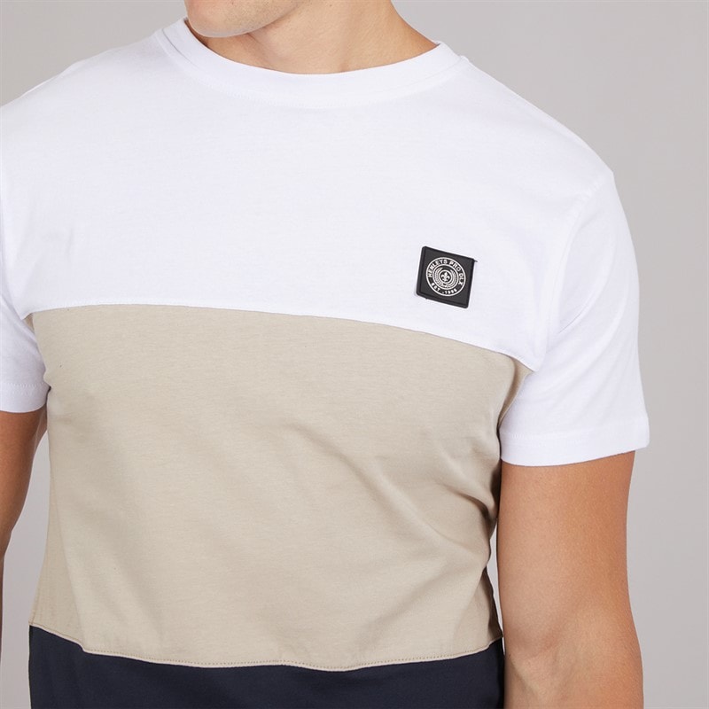 Henleys Heren Henpanel T Shirt Wit - Afbeelding 3