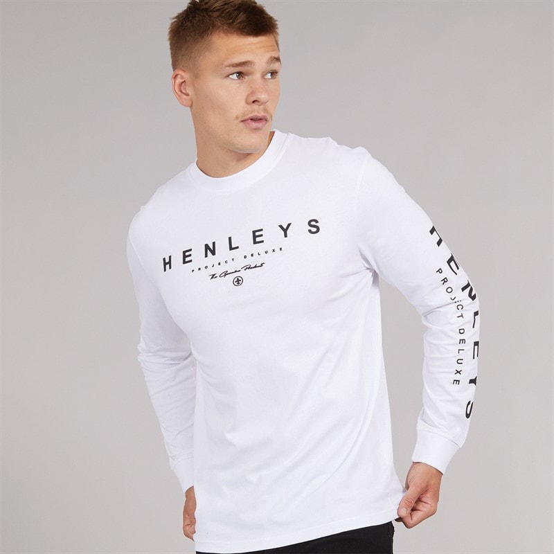 Henleys Melvern top z długim rękawem dla niego kolor biały