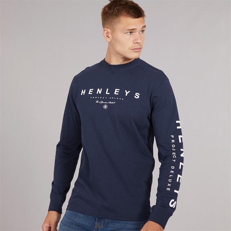 Henleys Top z długim rękawem dla niego kolor granatowy