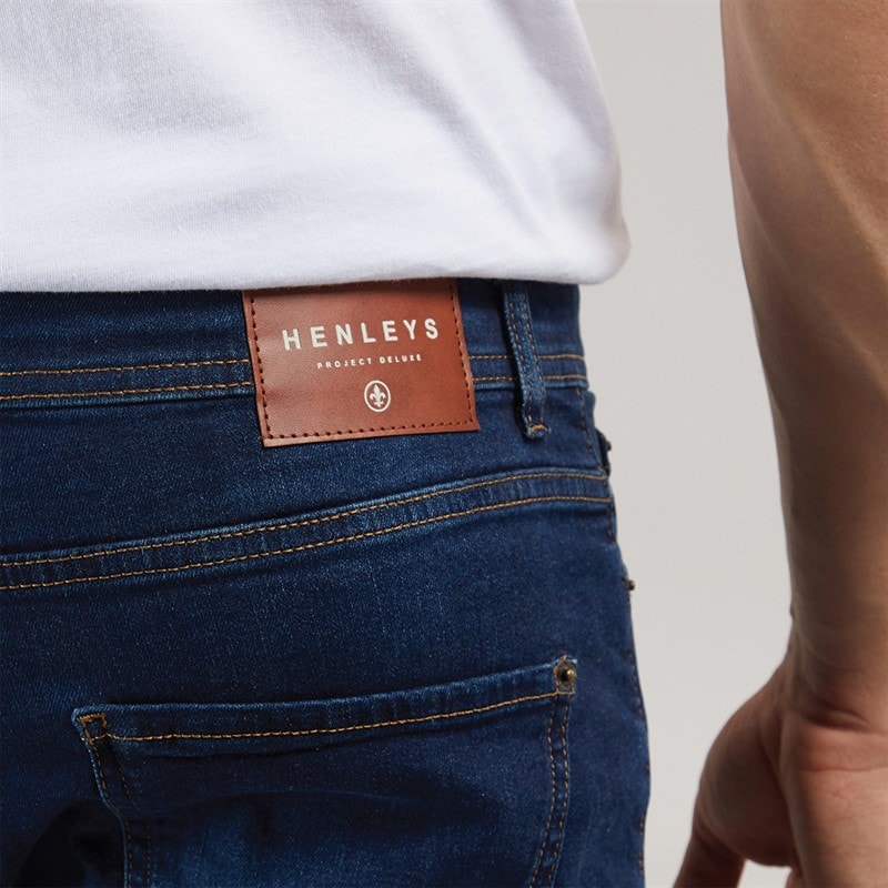 Henleys Flex szorty jeansowe dla niego kolor ciemny – zdjęcie  3