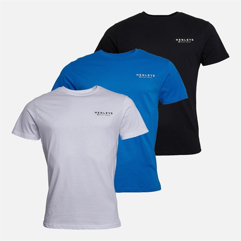 Henleys Herren Henrycore Drei Pack T-Shirts Multi