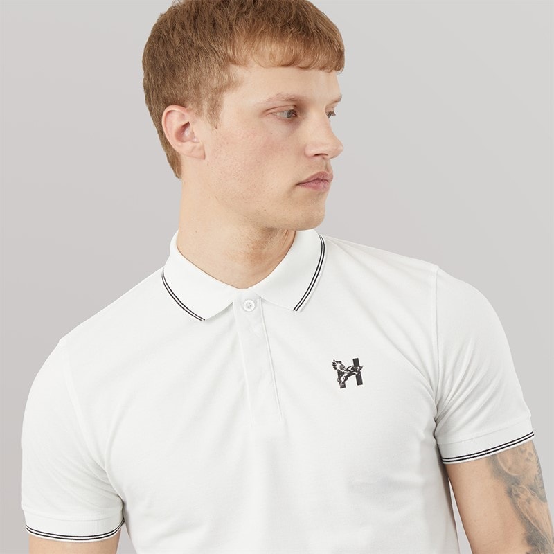 Henleys Heren Moorehen Polo shirt Wit - Afbeelding 3
