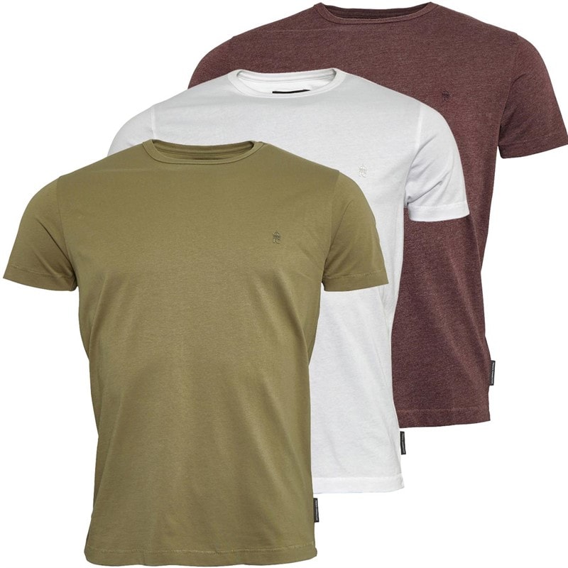 French Connection Męskie T-shirty Burgund Margielowy