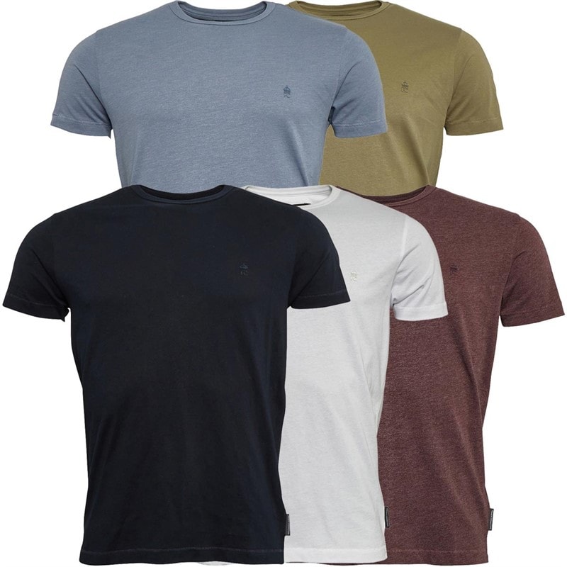 French Connection Heren T-shirts Gemeleerd Bordeauxrood - Afbeelding 1