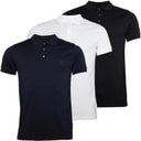 French Connection Heren 3 Pack Jersey Polo Shirts Multi 2 -Black/Wit/Marine