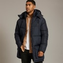 French Connection Heren Zip Puffer Jacket Marine