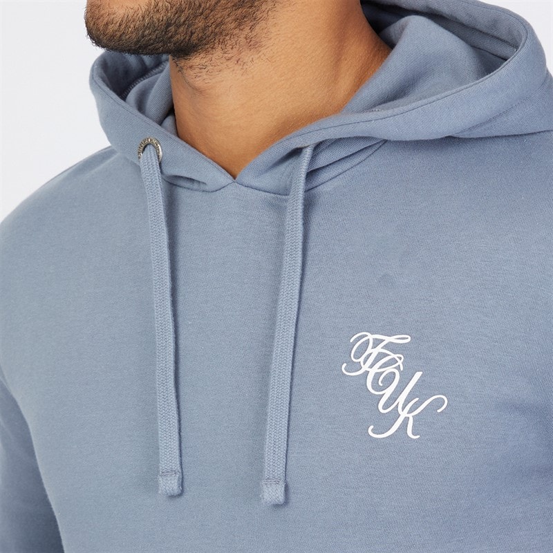 French Connection Herenscript Trainingspak Lichtblauw Melange/Wit - Afbeelding 3