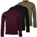 French Connection Herren 3er Pack Langarm Poloshirts Multi 2 - Marine/Khaki/Chateaux