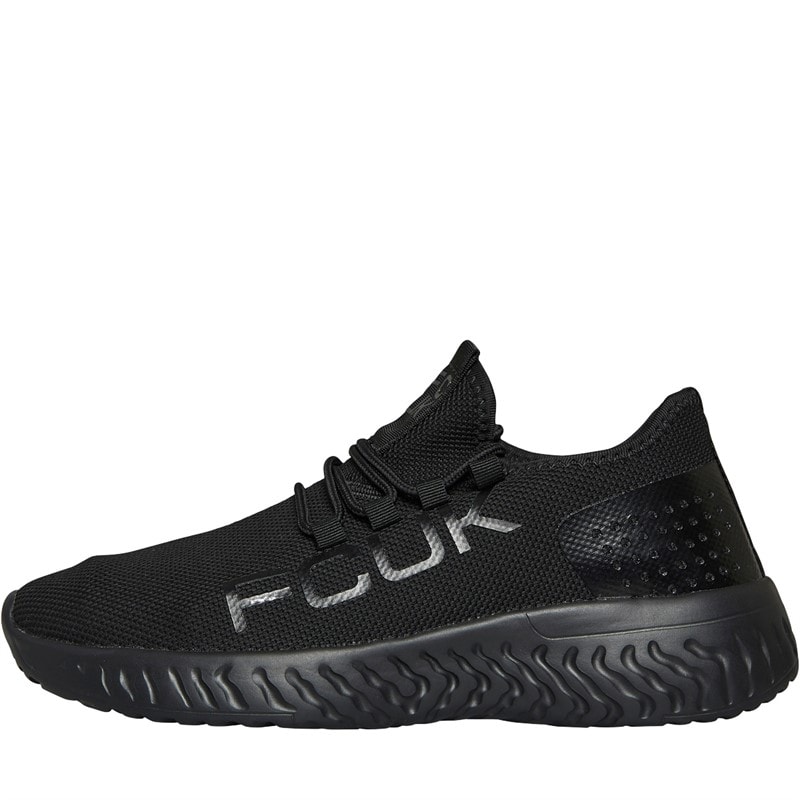 French Connection Heren FCUK Cloud Sneakers Zwart - Afbeelding 1