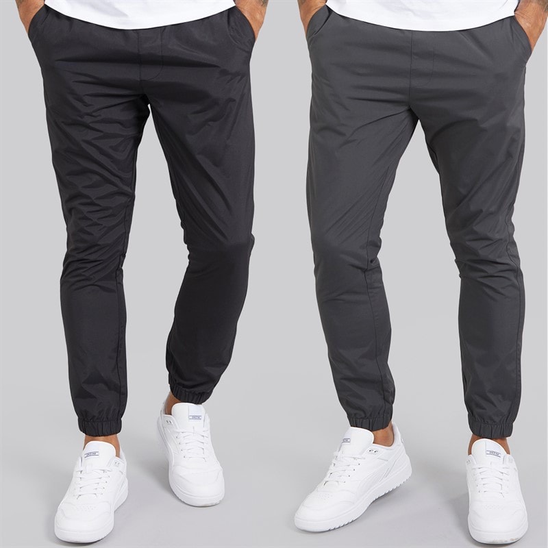 French Connection Pantalons de cargo techniques à revers Homme, Pacquet Double, Noir/anthracite - Image 1