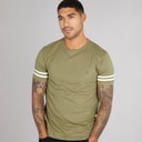 French Connection Heren Arm Stripes T-shirts Khaki