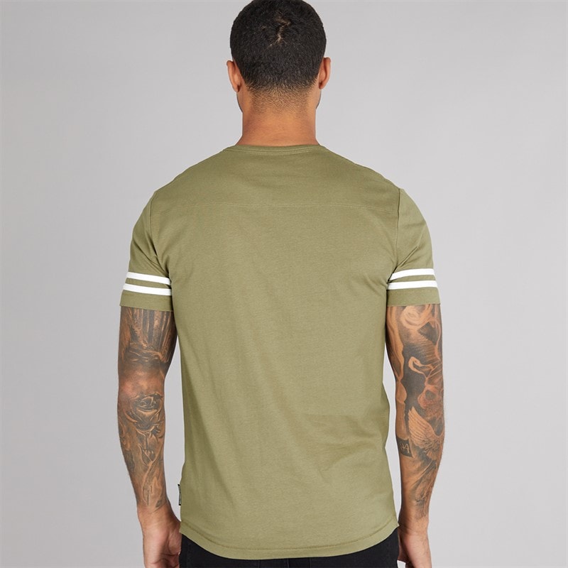 French Connection T-Shirts Arm Stripes Homme Kaki - Image 2