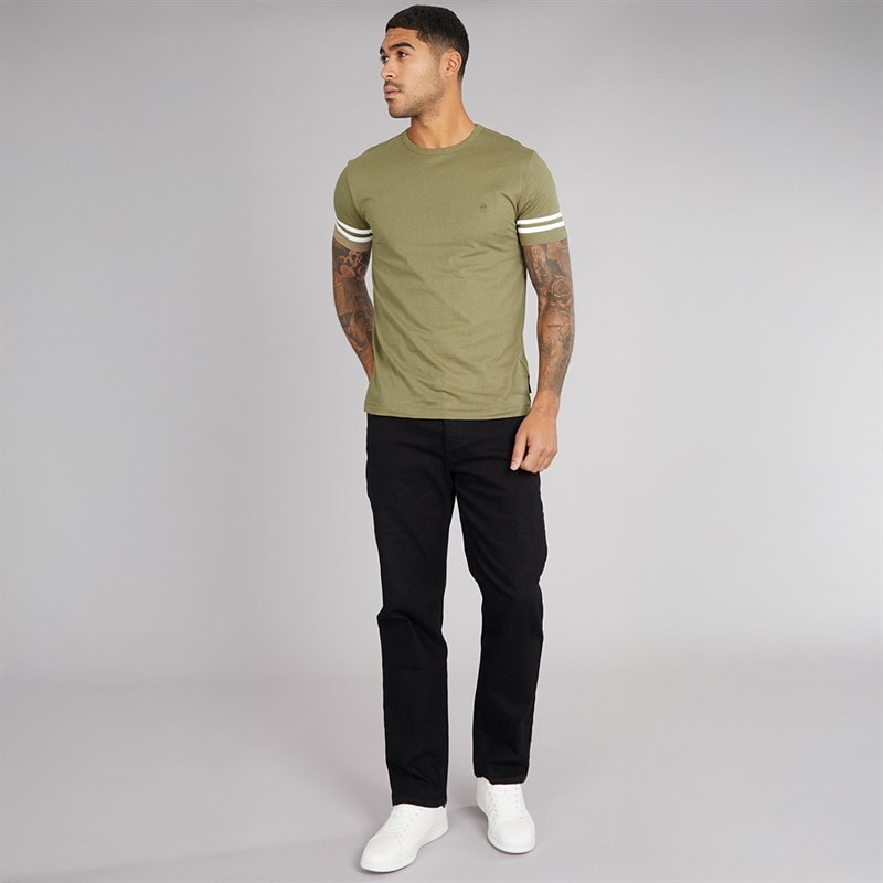 French Connection T-Shirts Arm Stripes Homme Kaki - Image 3