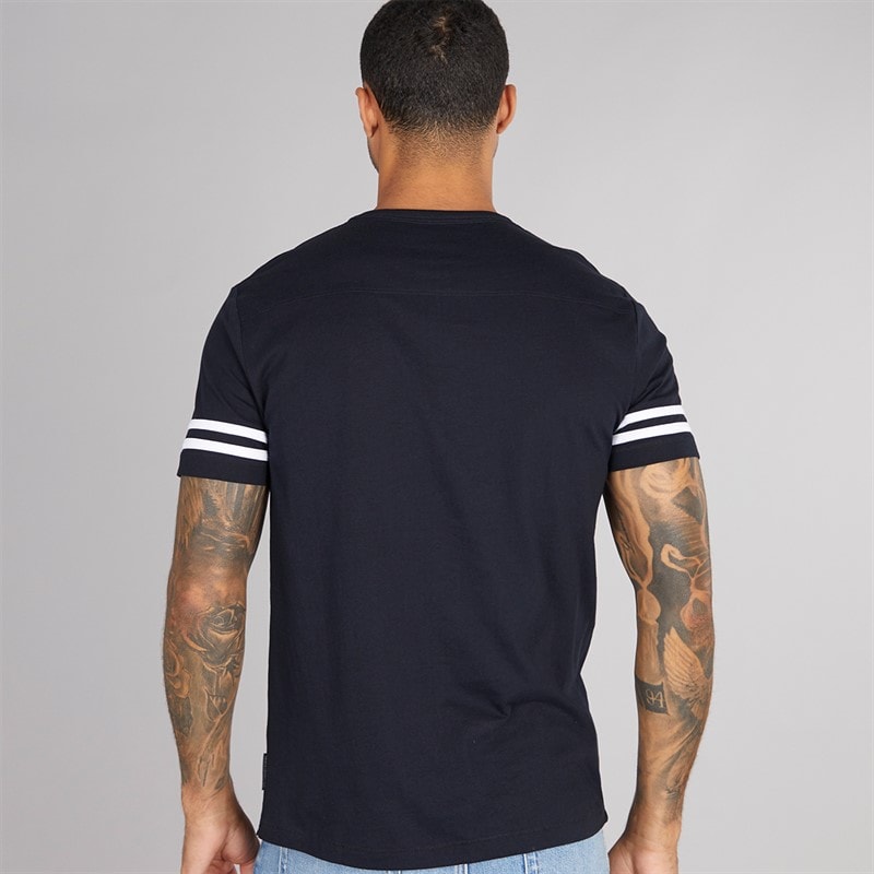 French Connection Heren Arm Stripes T-shirts Blauw - Afbeelding 2