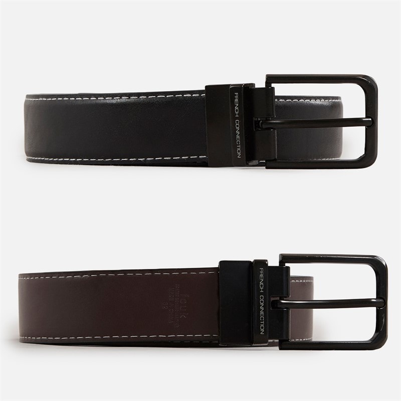 French Connection Herren Stitch Line Reversible Gürtel Mehrfarbig