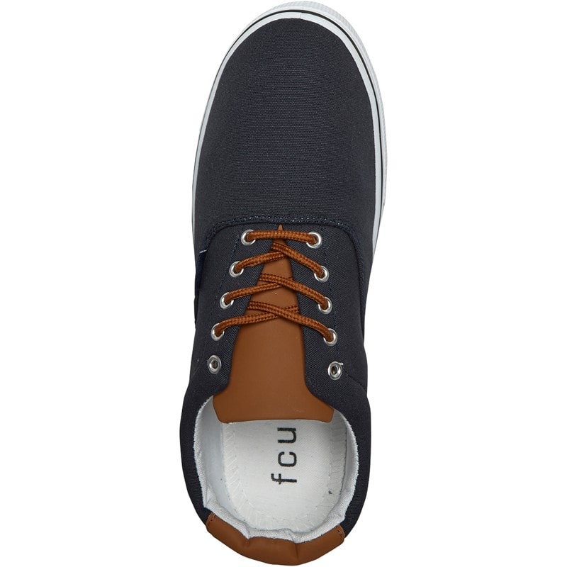 French Connection Heren FCUK Deck Canvas Pumps Navy - Afbeelding 4