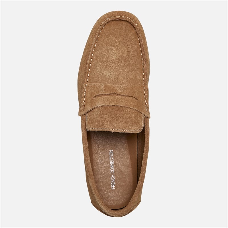 French Connection Heren Suede Driving Instappers Bruin - Afbeelding 4